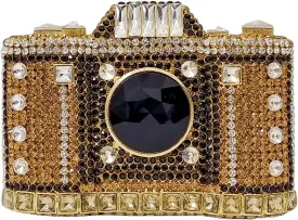 HUANG ZHUANG Cute Camera Shape Crystal Clutch Purse Mini Rhinestone Evening Bag Wedding Handbag Party Women Purse