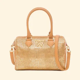 I Duffle Dare You in Camel Gold Platinum Baby Croc