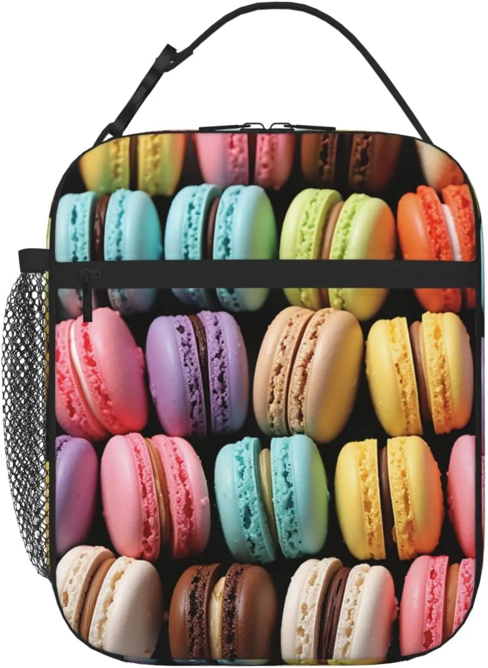 Insulated Lunch Bag for Women Reusable Lunch Box for Office Travel Thermal Lunchbox Macaron Biscuit Flavored Pastries Lunch Tote Bags Leakproof Cooler Bag for Men Large Capacity Meal Bag