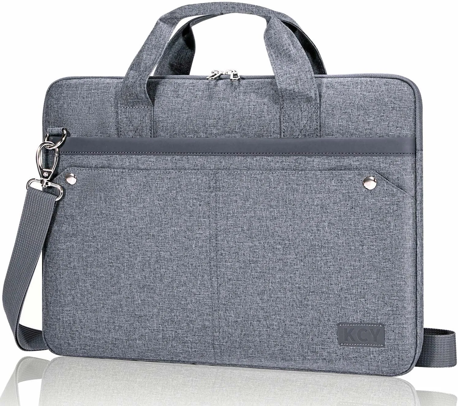 KCY Laptop Bag Case 15.6 Inch with Shoulder Starp, Slim Computer Sleeve Cover Compatible with MacBook Air 15 M2, New MacBook Pro 16 M1 2021-2023, 15-16 Inch Hp Lenovo Dell Acer Asus Notebook, Grey