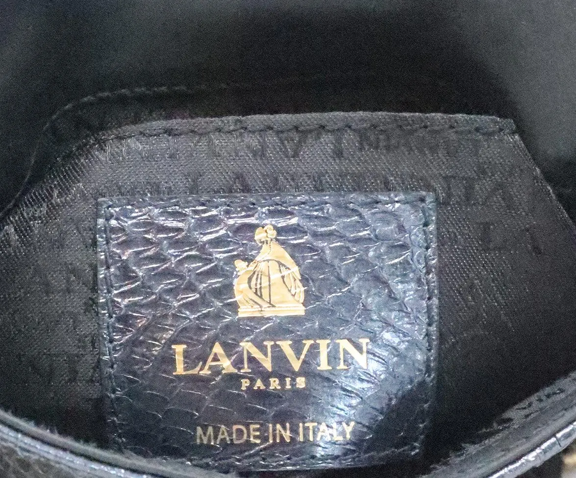 Lanvin Metallic Navy Snakeskin Crossbody