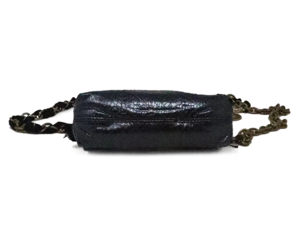 Lanvin Metallic Navy Snakeskin Crossbody