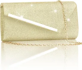 Larcenciel Glitter Evening Bag, Formal Envelope Clutch Purses for Women, Ladies Handbag for Wedding Party Cocktail Date Night