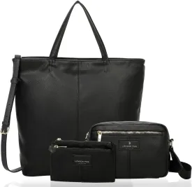 LONDON FOG - Women's Tote Bag, Crossbody Bag, and Wallet 3-Piece Set | Faux Leather | Purse Set for Work, Travel, & Outings