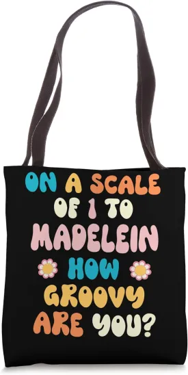 MADELEINE Cute Retro Girls Groovy MADELEINE Personalized Tote Bag