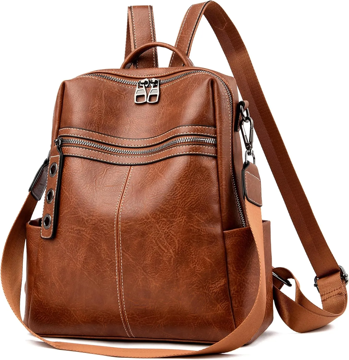 Maxoner Backpack Purse for Women Fashion Genuine Leather Convertible Shoulder Handbag Travel Bag Satchel Rucksack Ladies Bag