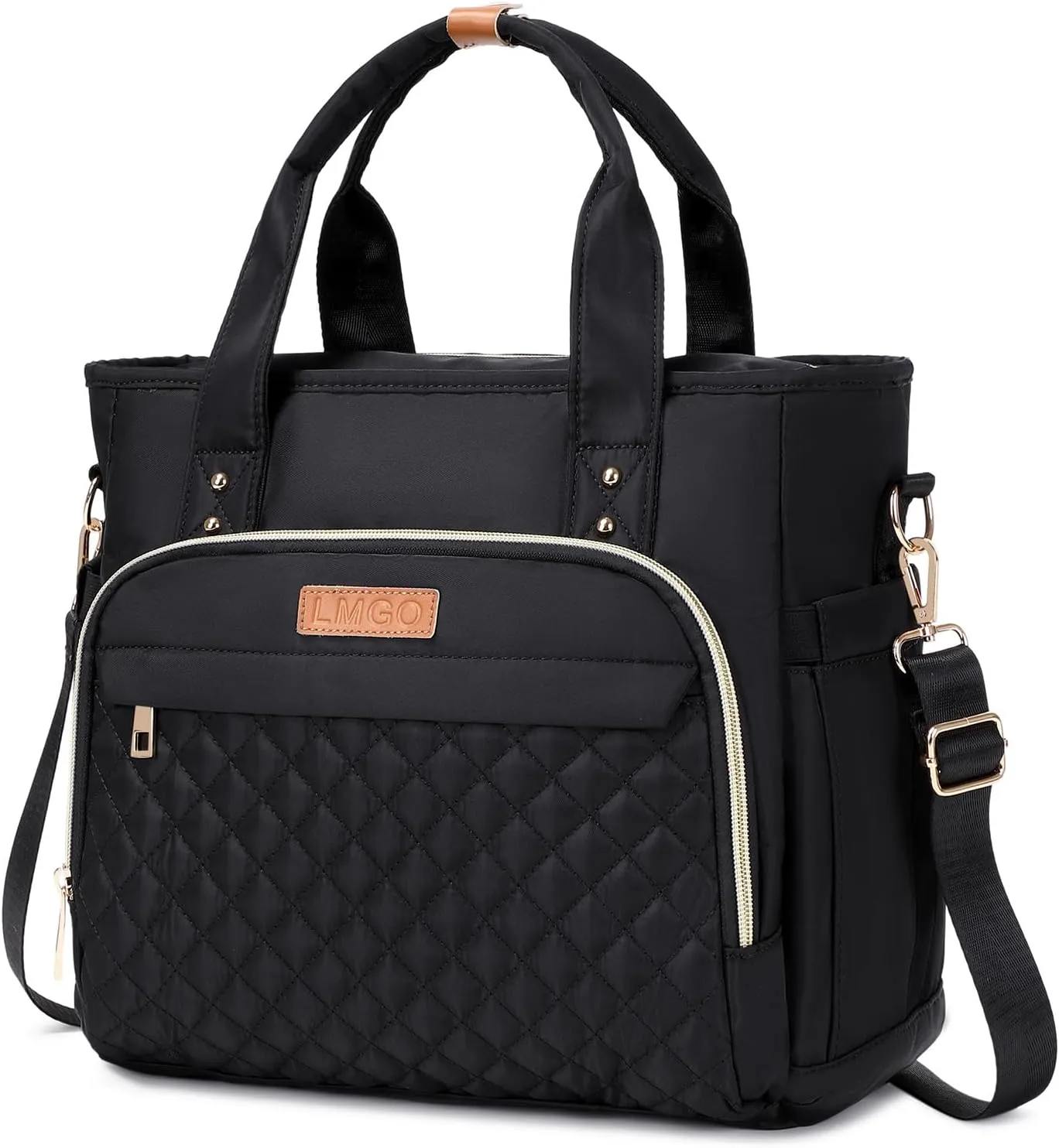 Medium Tote Bag with Multi Pockets for Women, Quilted Top Handle Purse Crossbody Shoulder Bag Handbag