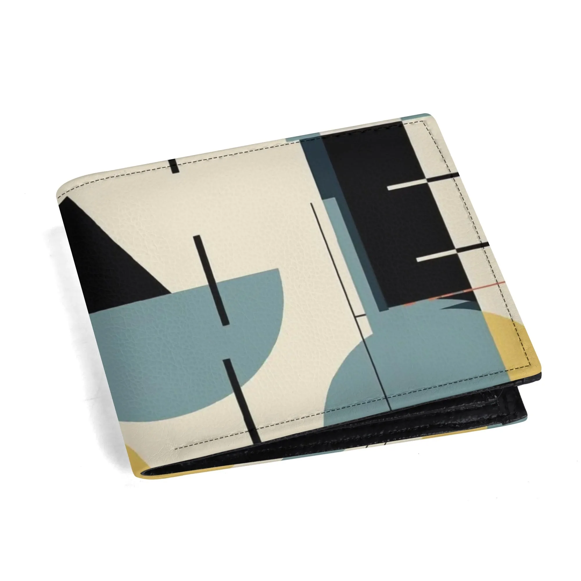 Mid Mod Mens Minimalist Bauhaus Designed Folded Wallet