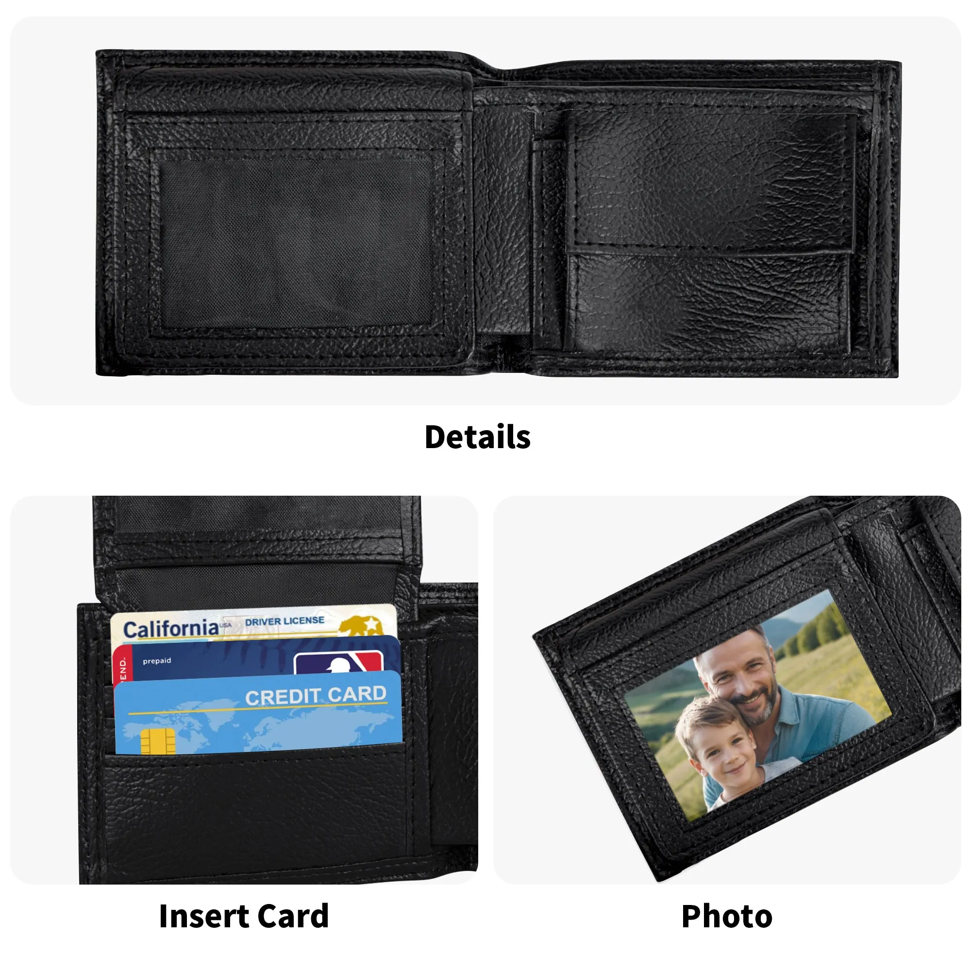 Mid Mod Mens Minimalist Bauhaus Designed Folded Wallet