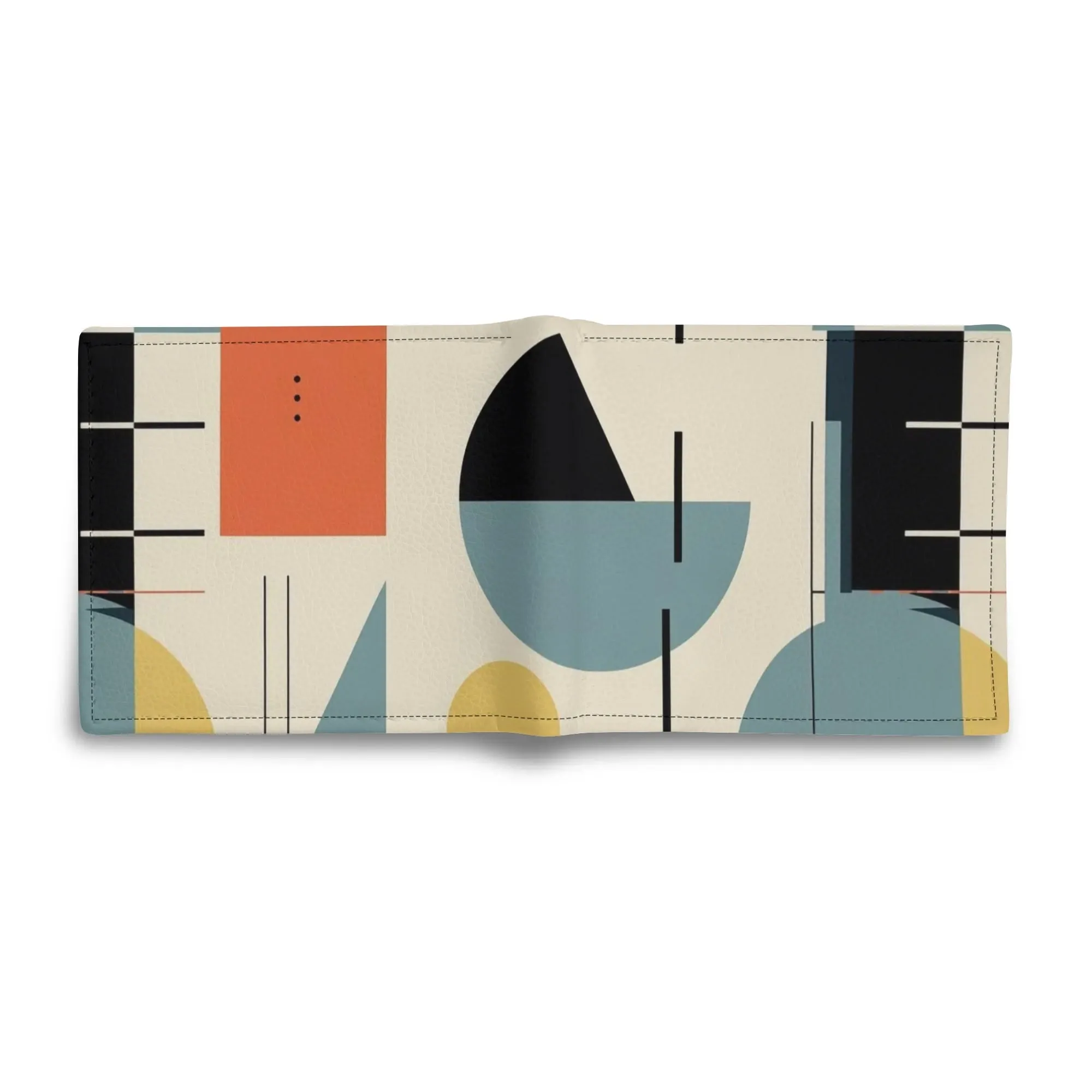 Mid Mod Mens Minimalist Bauhaus Designed Folded Wallet