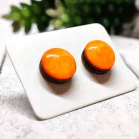 Neon Orange Stud Earrings by Candi Cove Designs