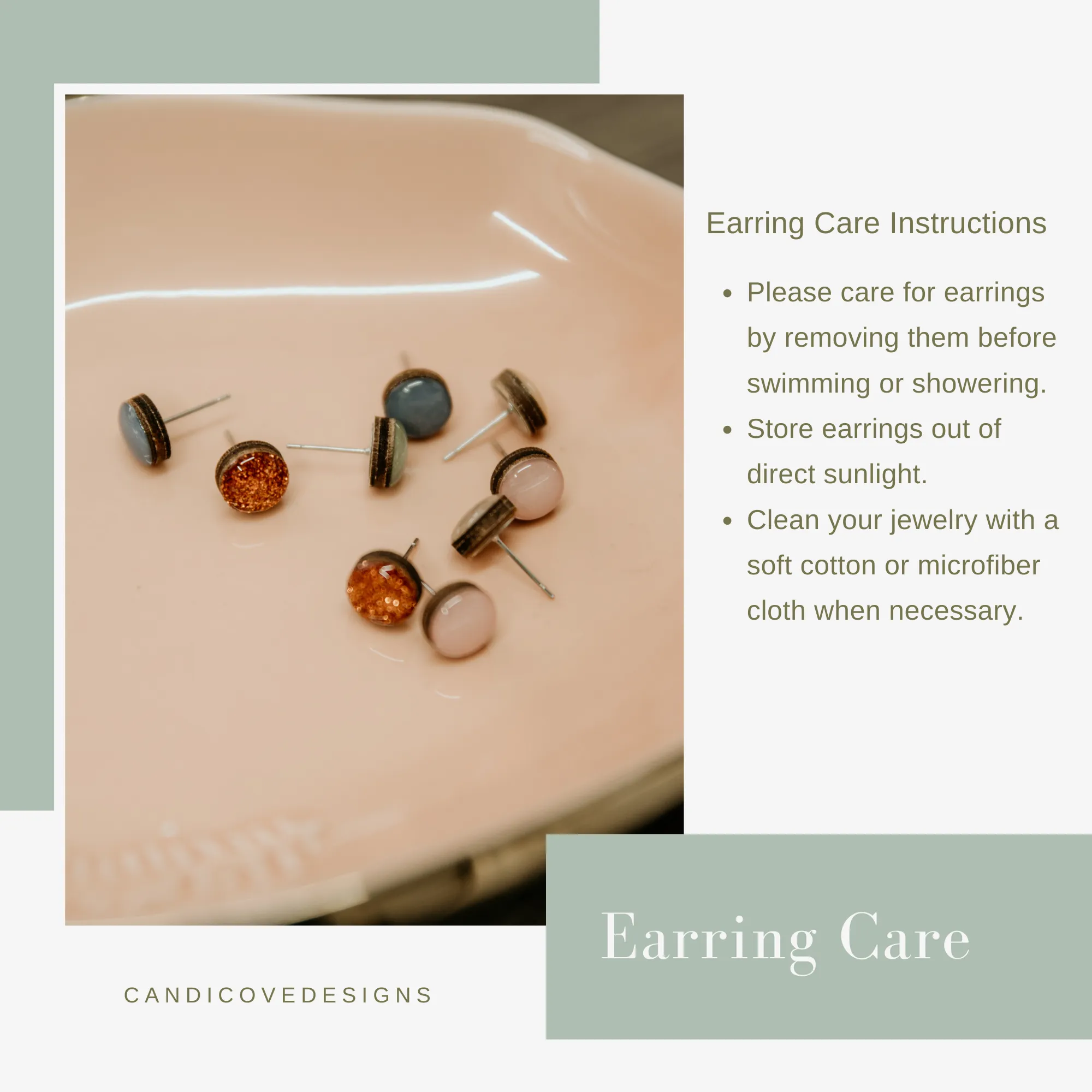 Neon Orange Stud Earrings by Candi Cove Designs