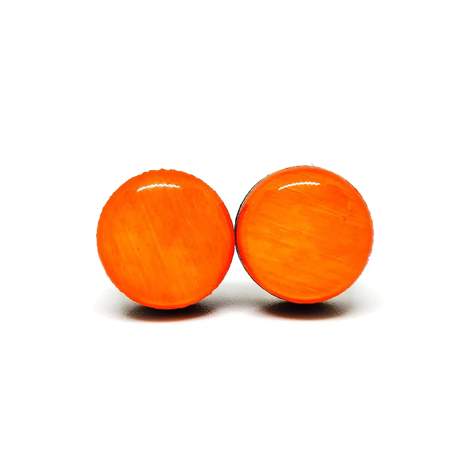 Neon Orange Stud Earrings by Candi Cove Designs