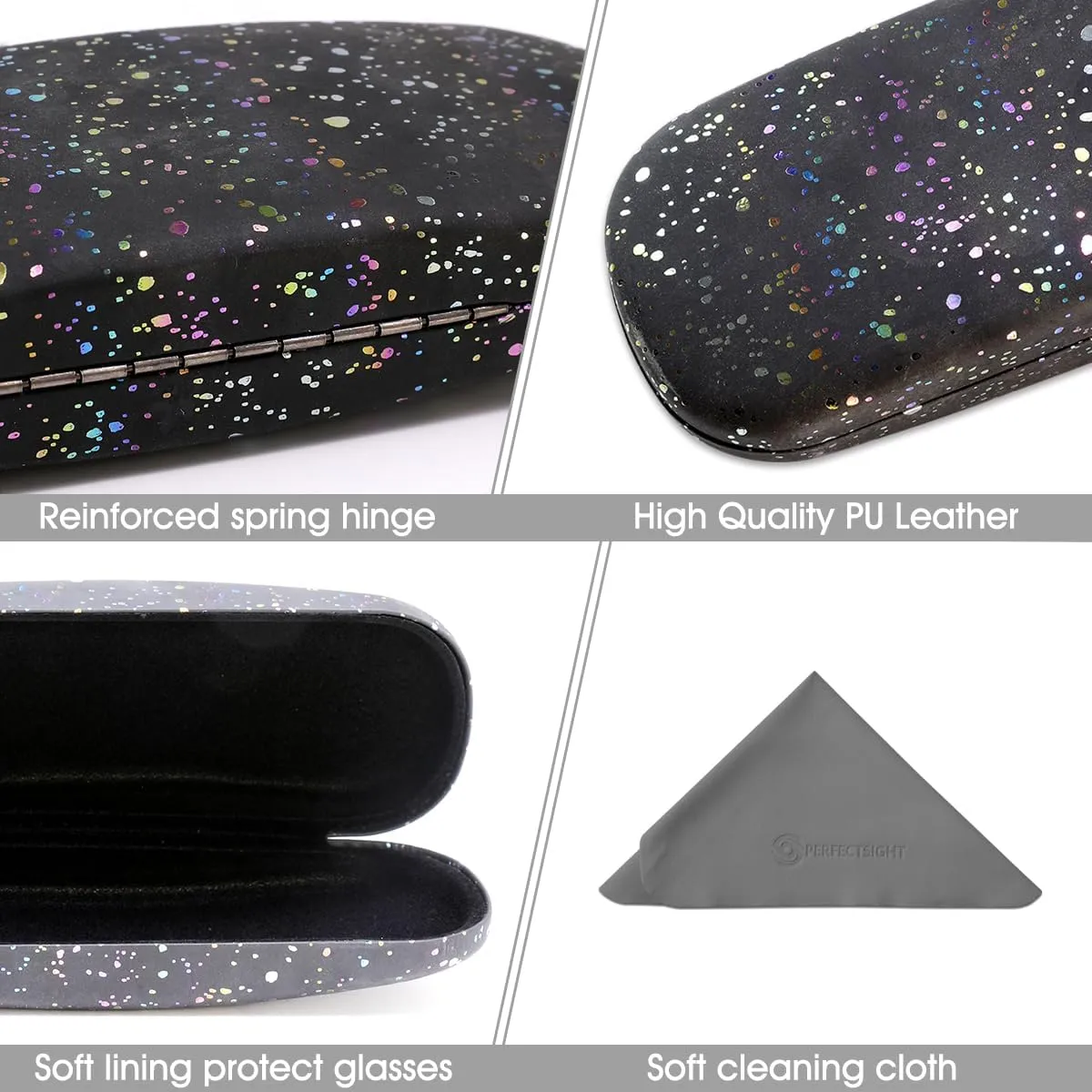 PERFECTSIGHT Hard Shell Eyeglasses Case, Kawaii Protective Glasses Case for Kids, Cute Eyeglass Case for Women Men Girls