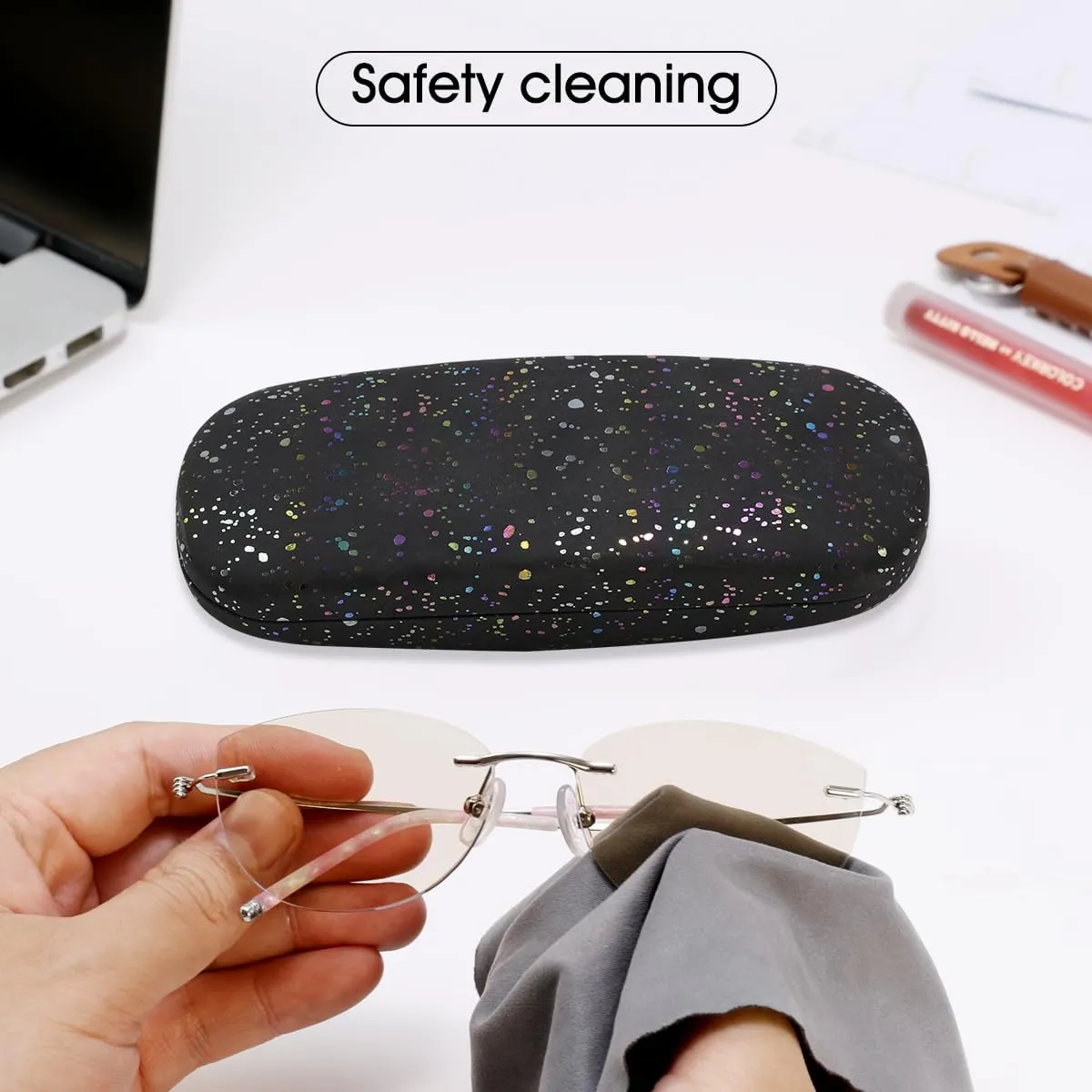 PERFECTSIGHT Hard Shell Eyeglasses Case, Kawaii Protective Glasses Case for Kids, Cute Eyeglass Case for Women Men Girls