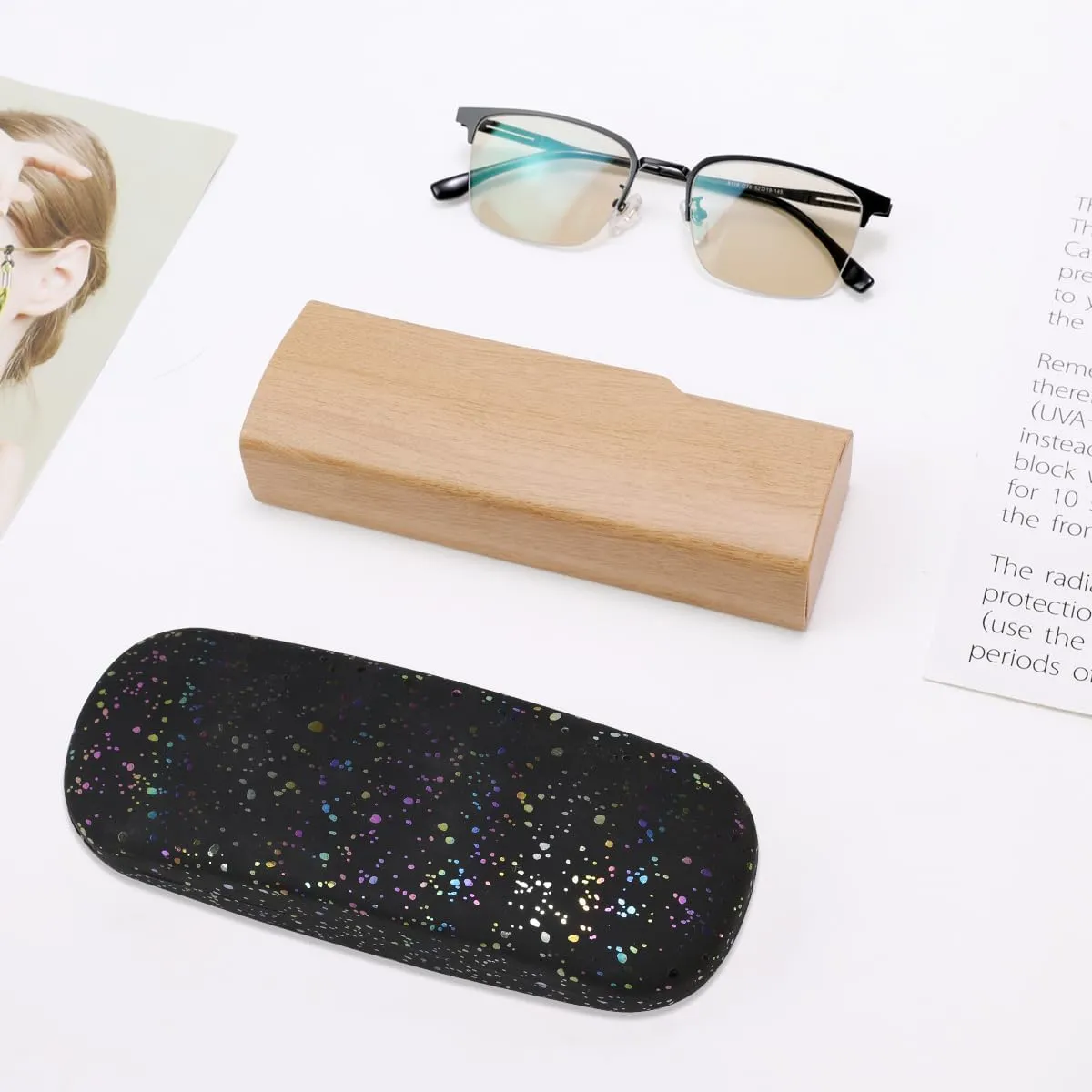 PERFECTSIGHT Hard Shell Eyeglasses Case, Kawaii Protective Glasses Case for Kids, Cute Eyeglass Case for Women Men Girls