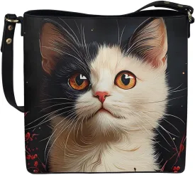 PU Leather Purse for Women Vintage Floral Bucket Tote Bag Crossbody Hobo Handbag, Skulls Satchel Shoulder Tote Bags