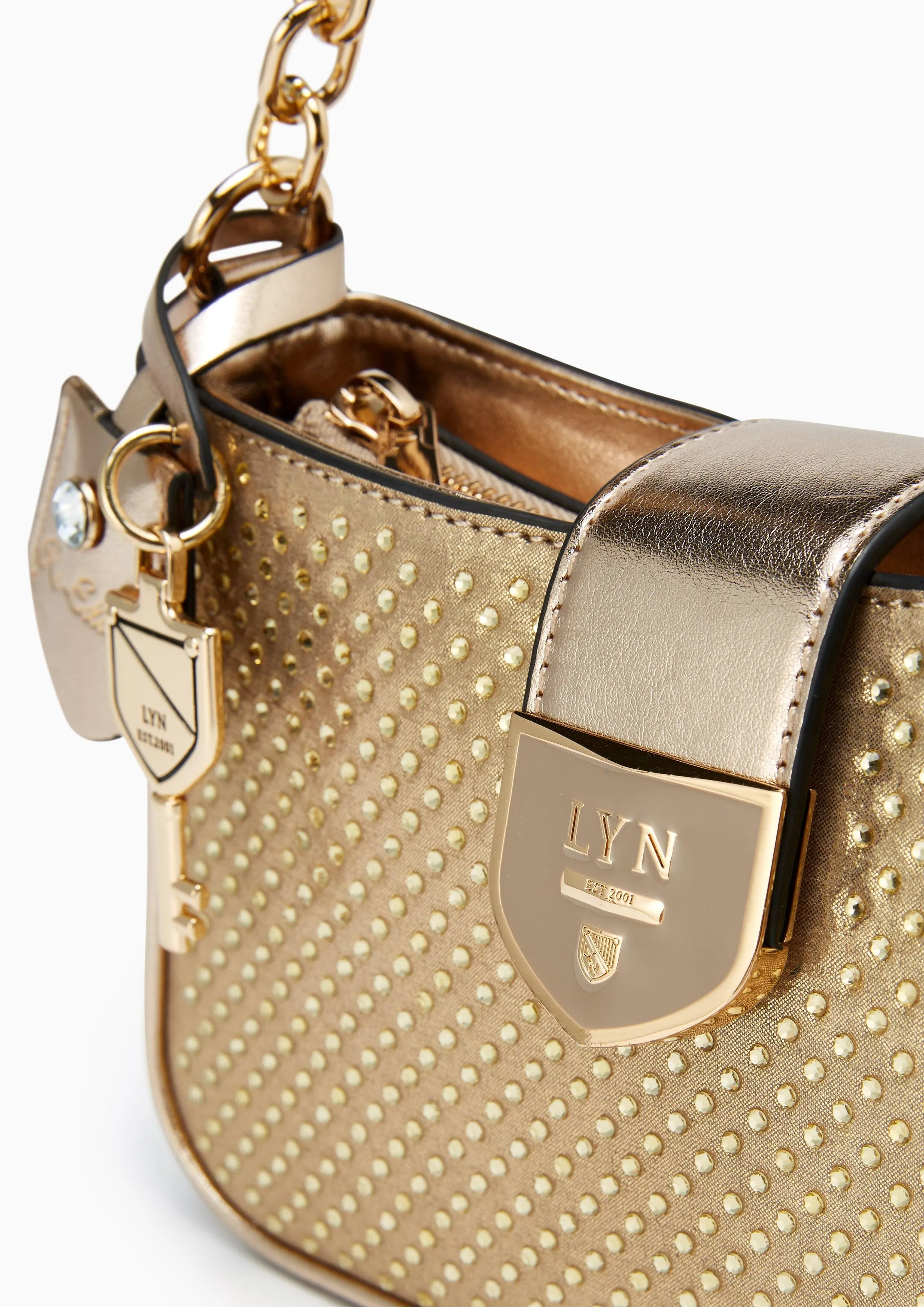 Ray Sparkle Shoulder Bag Gold