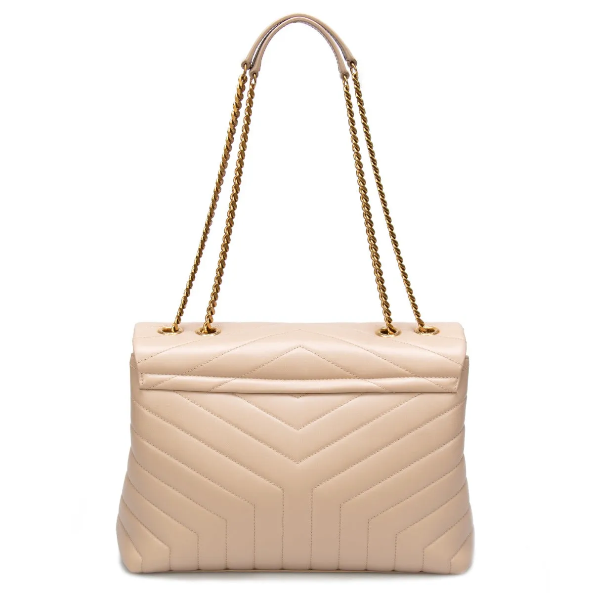 Saint Laurent Loulou Medium Bag in Quilted "Y" Leather in Taupe