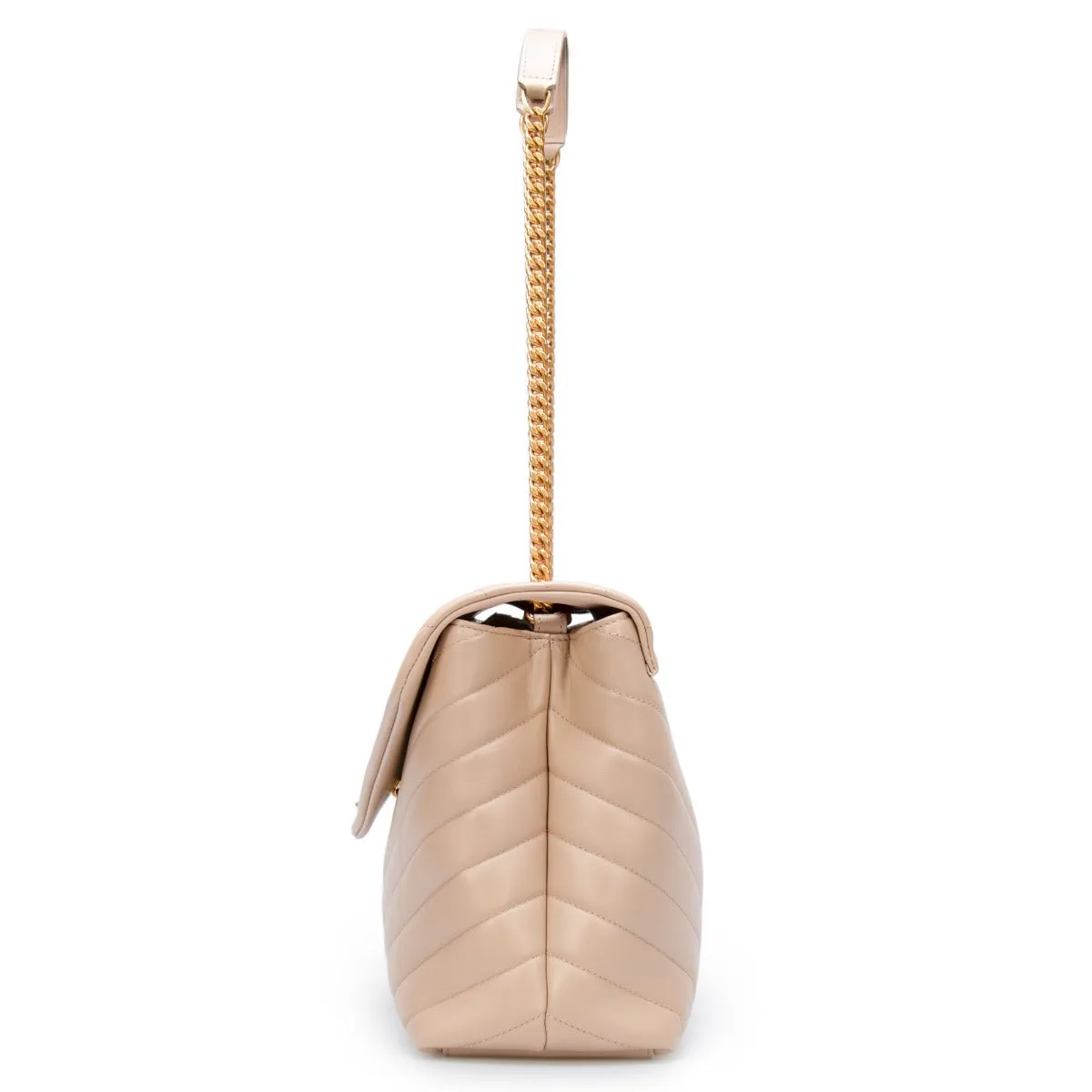 Saint Laurent Loulou Medium Bag in Quilted "Y" Leather in Taupe