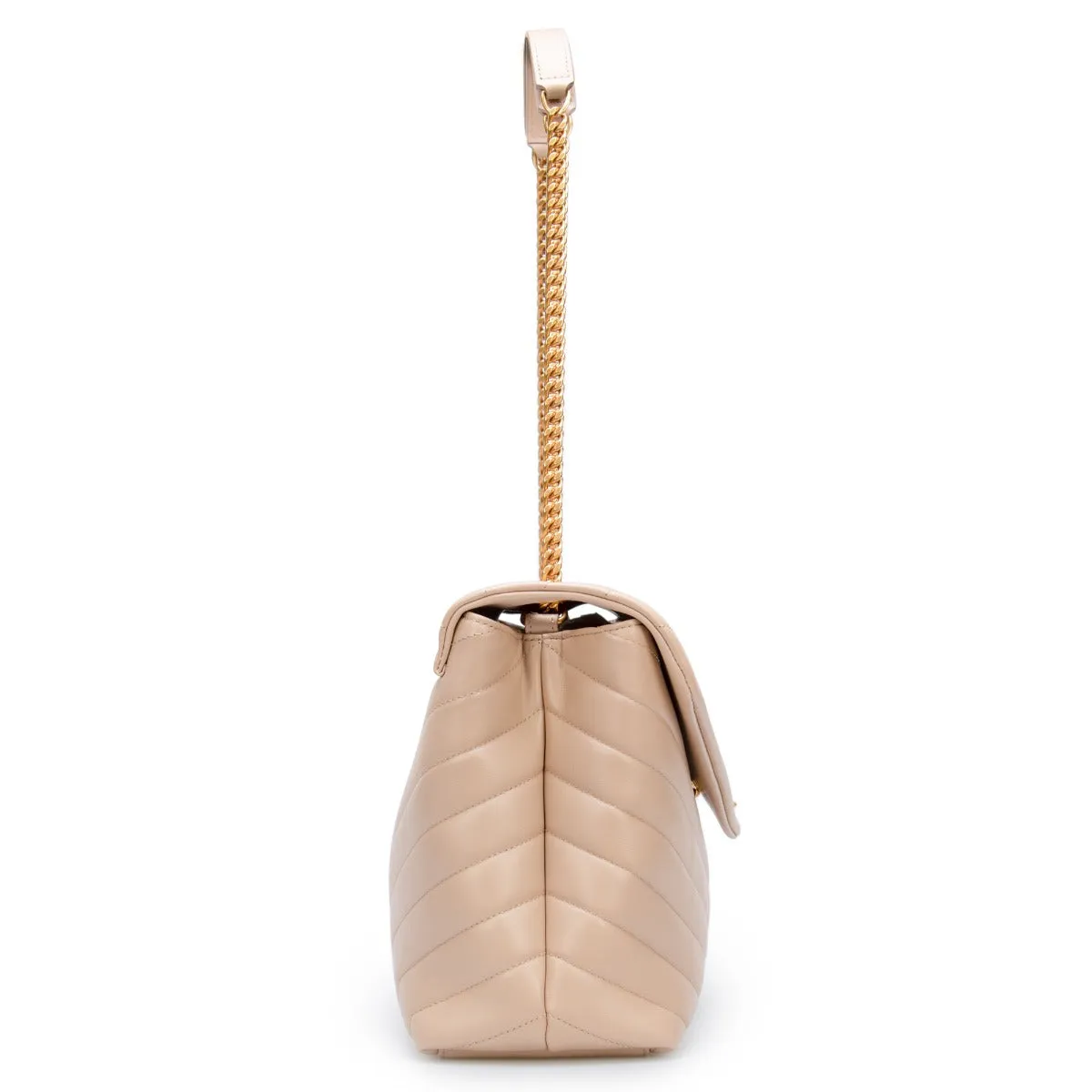 Saint Laurent Loulou Medium Bag in Quilted "Y" Leather in Taupe