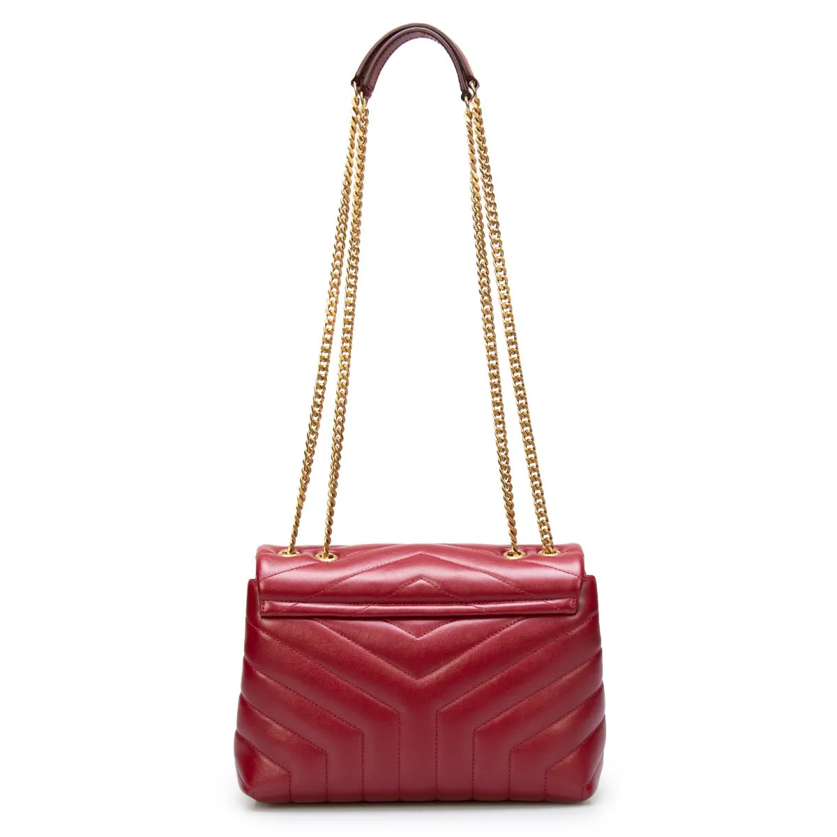 Saint Laurent Loulou Small Bag in Quilted "Y" Leather in Red