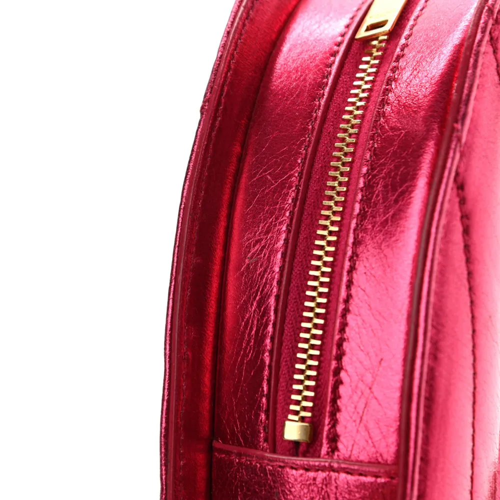 Saint Laurent Pink Chevron Monogram Small Love Heart Chain Bag