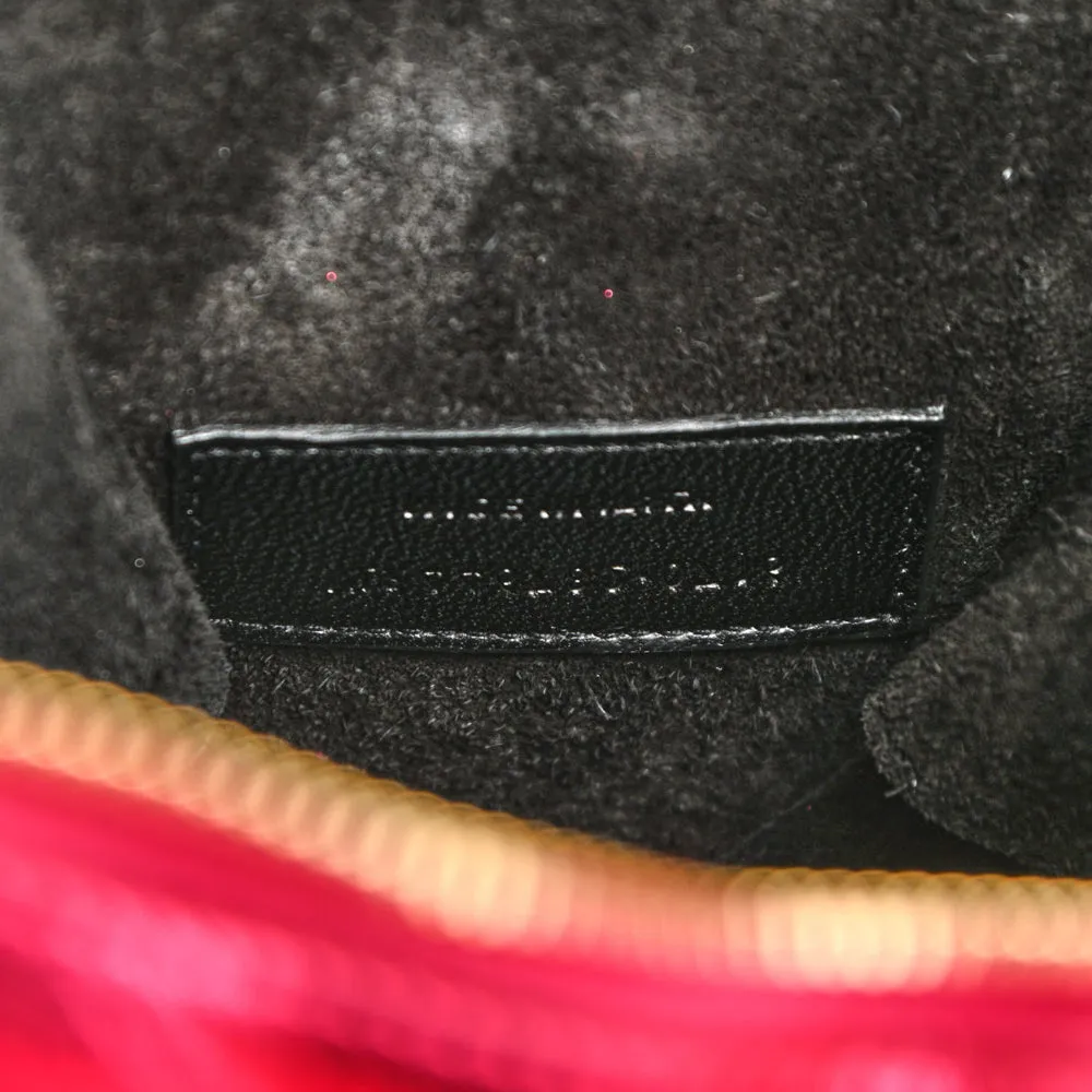 Saint Laurent Pink Chevron Monogram Small Love Heart Chain Bag