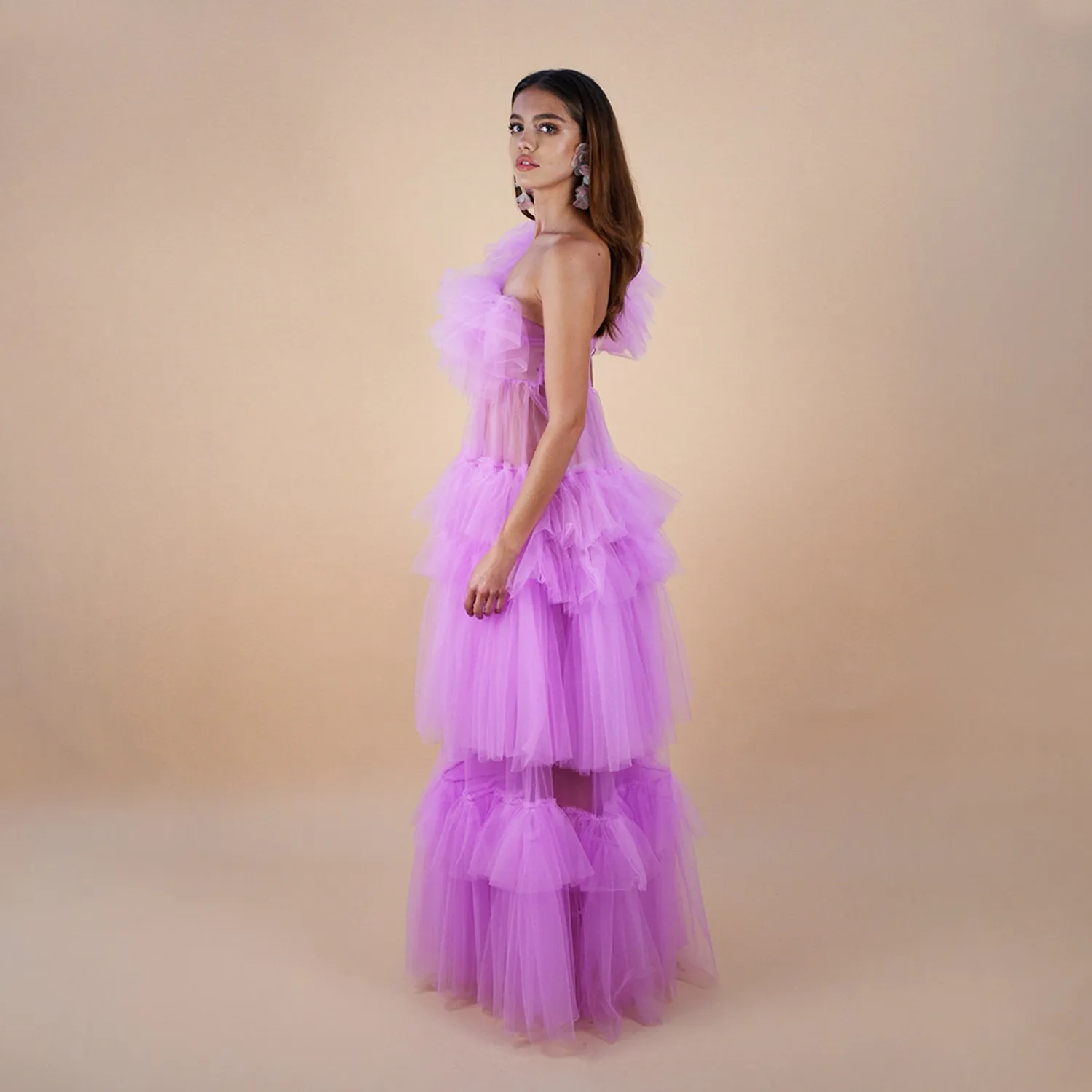 Seren One Shoulder Tulle Gown