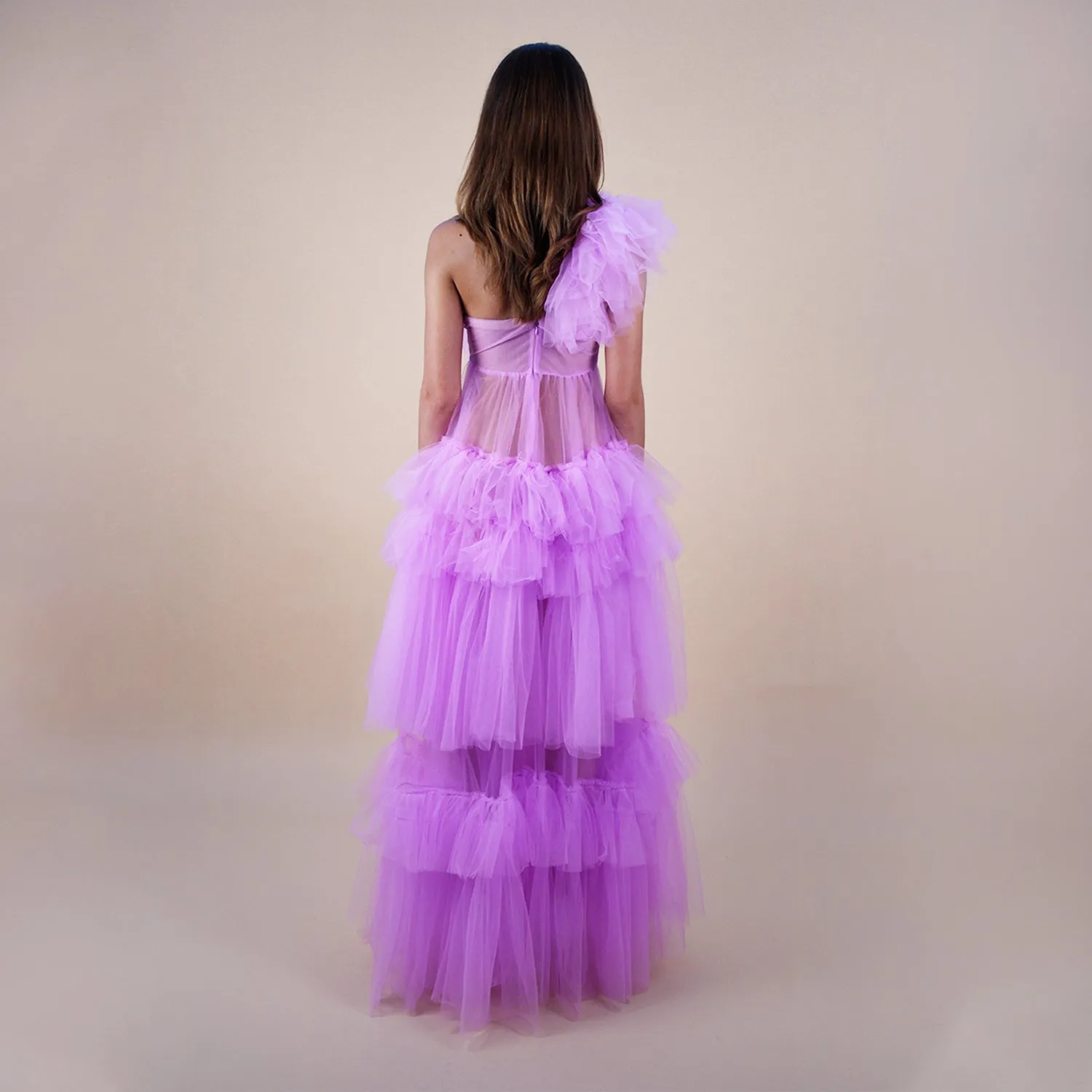 Seren One Shoulder Tulle Gown
