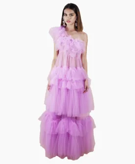 Seren One Shoulder Tulle Gown