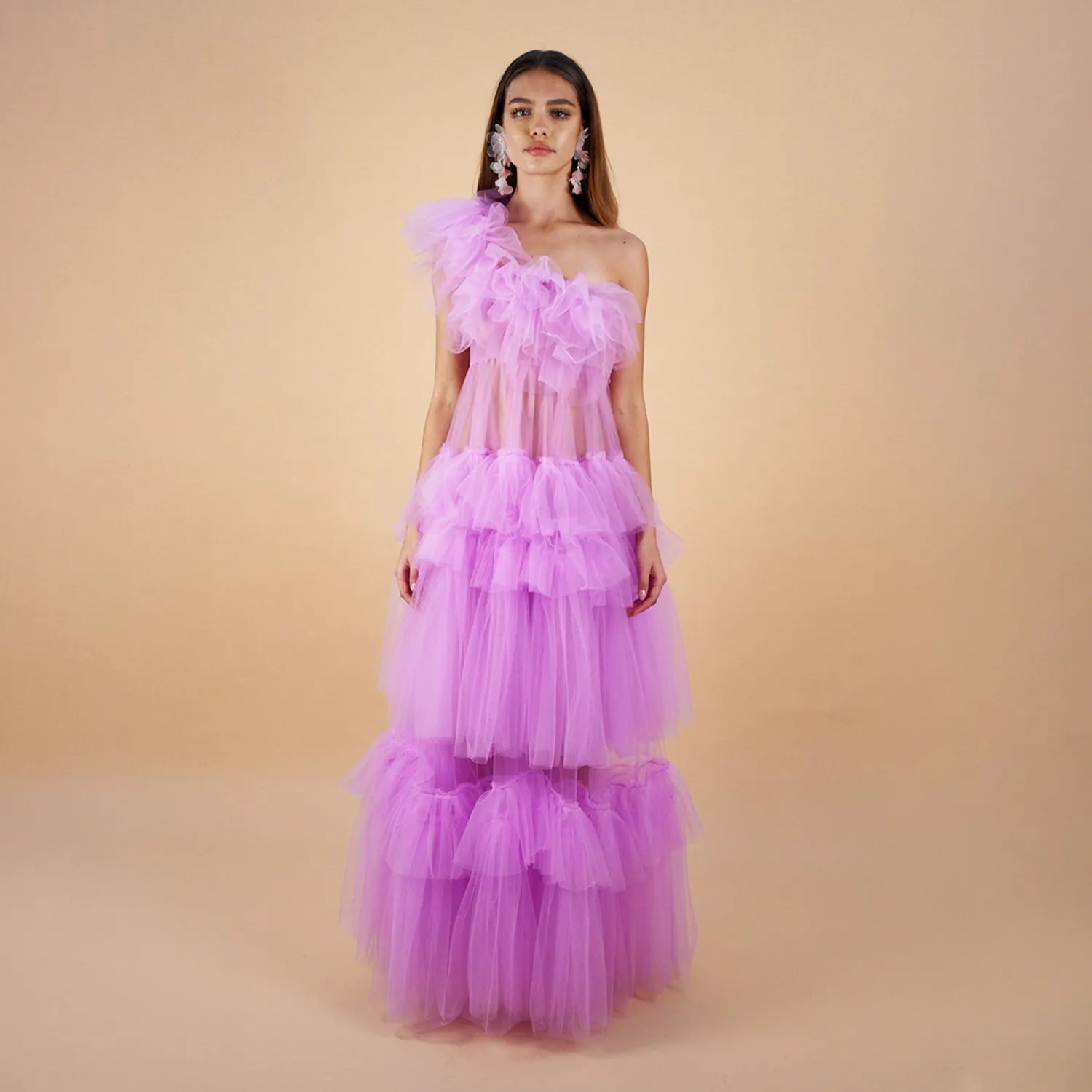 Seren One Shoulder Tulle Gown