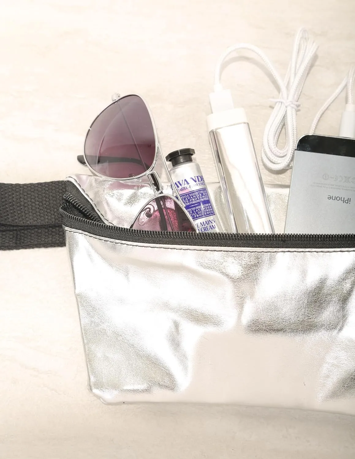 Small Fanny Packs for Women  80s/90s Slim Bum Bag  Unisex Crossbody Waist Belt Bag for Travel, Festivals, Sports & Daily Use  Waist Belt Bag for Women | Metallic Silver