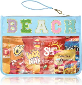 Snack Bags Pouch Travel Makeup Bag Chenille Letter Bags for Zipper Pouch Clear Cosmetic Bag Tote Bag Makeup Travel Bag for Women
