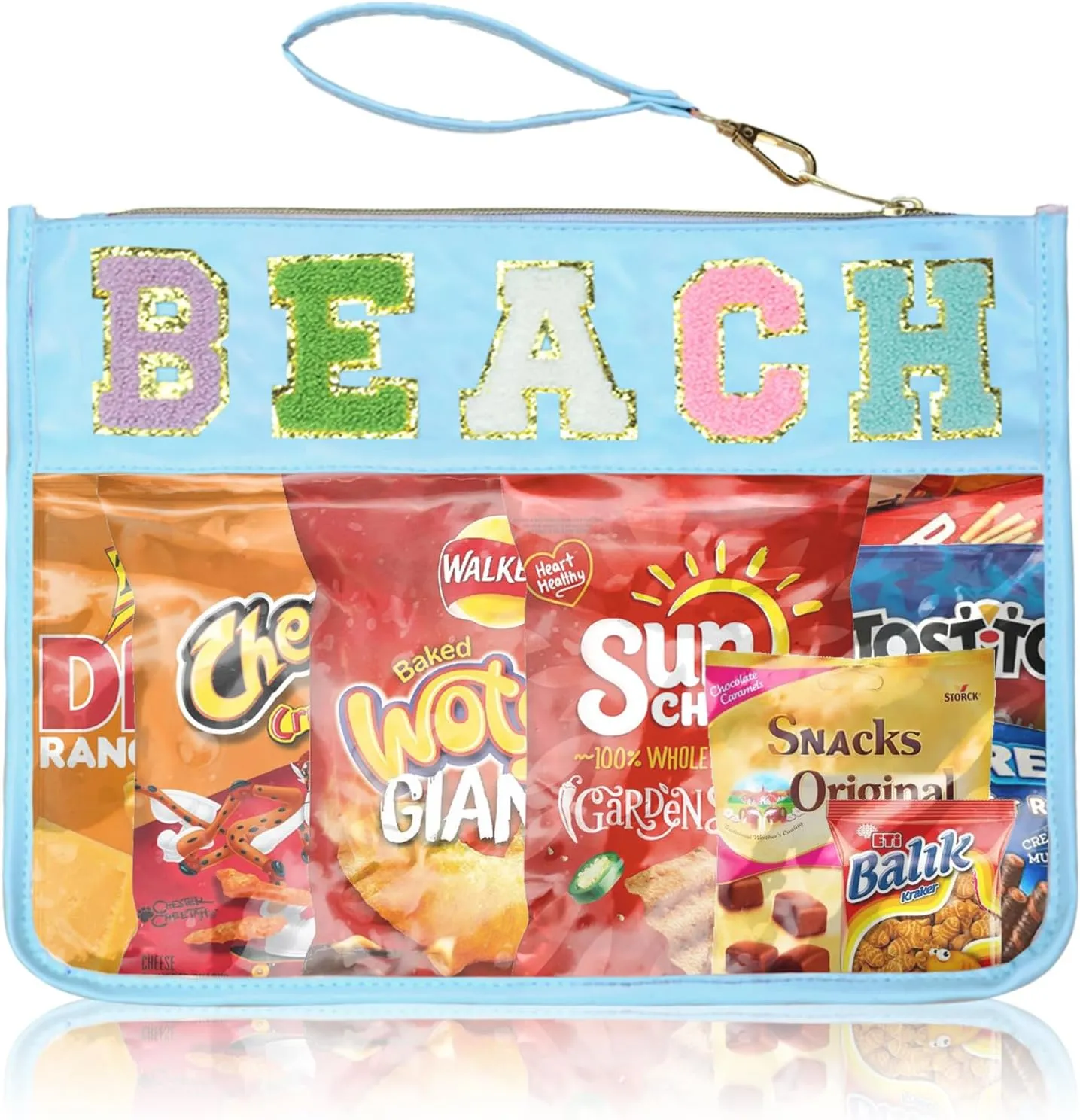 Snack Bags Pouch Travel Makeup Bag Chenille Letter Bags for Zipper Pouch Clear Cosmetic Bag Tote Bag Makeup Travel Bag for Women