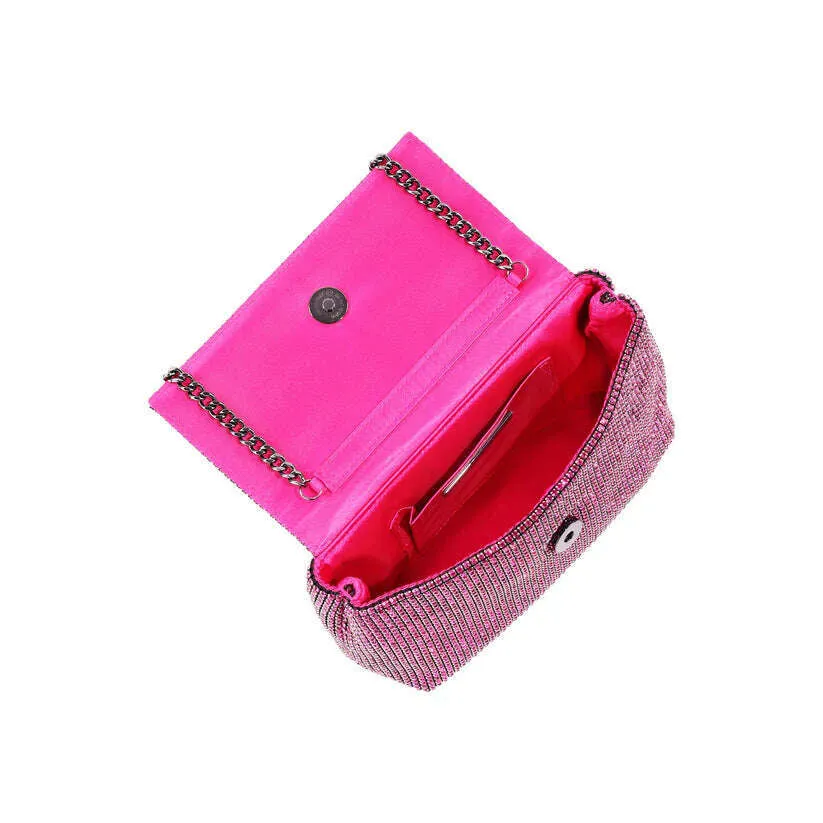 SONDRA ROBERTS - Rhinestone Flap Bag - Pink