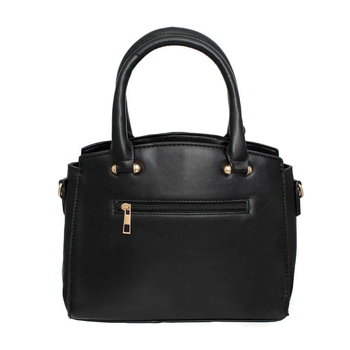 Stylish Black Chevron Quilted Handbag with Matching Wallet