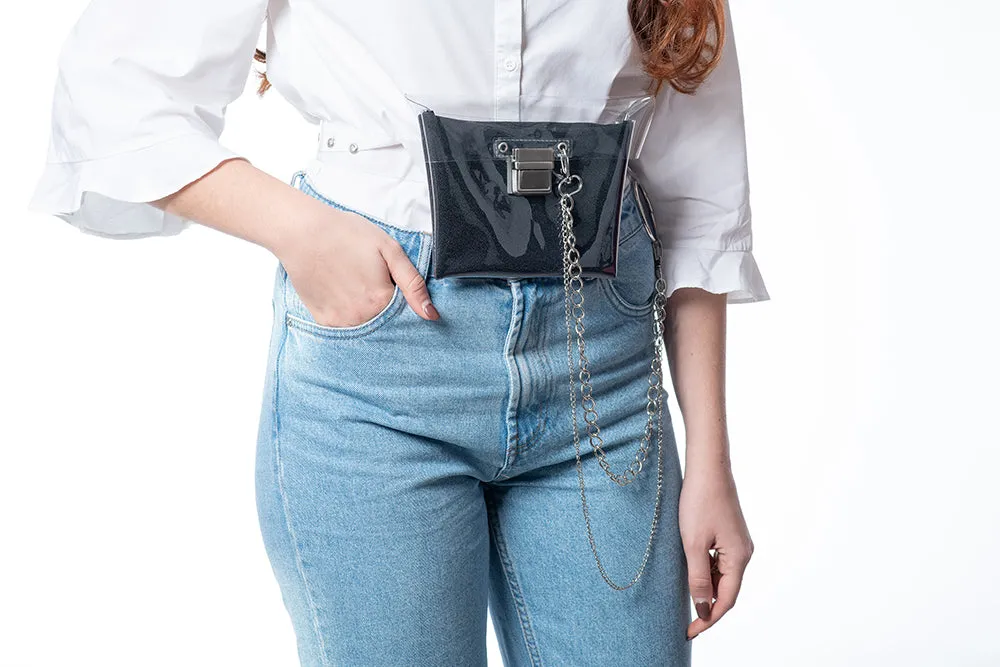 Tilkian RP Transparent Plastic Belt Bag - Dark Blue