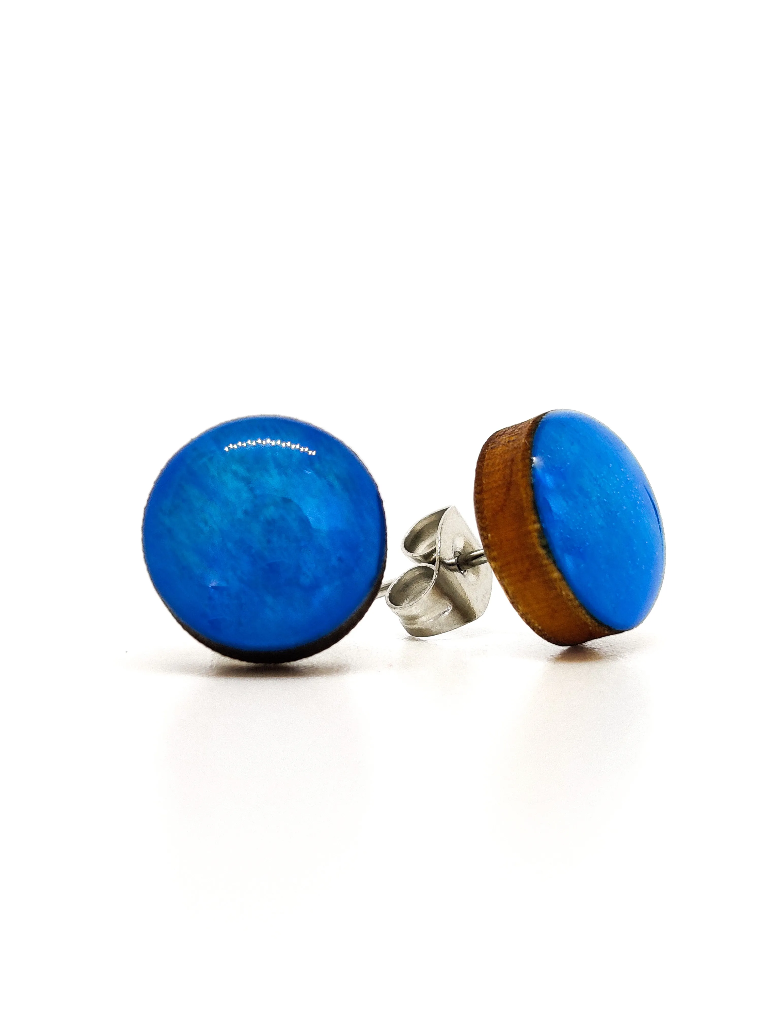 Topaz Blue Stud Earrings by Candi Cove Designs
