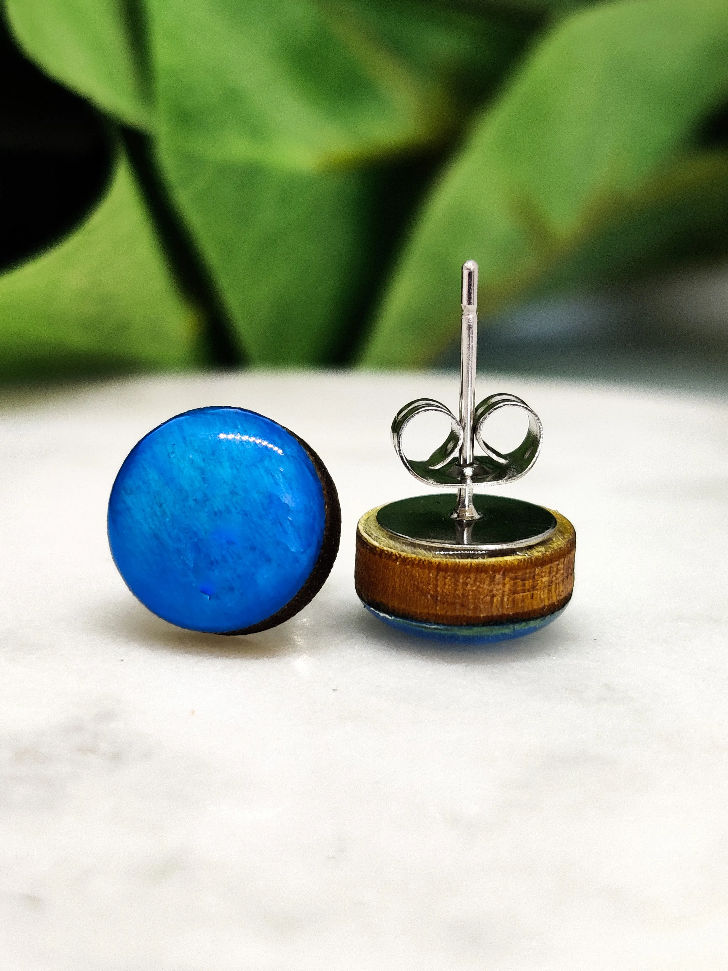 Topaz Blue Stud Earrings by Candi Cove Designs