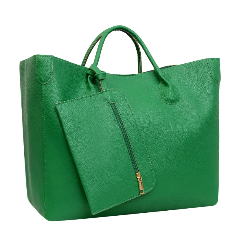 Trendy Minimalist Large Capacity Tote  Pu Bag