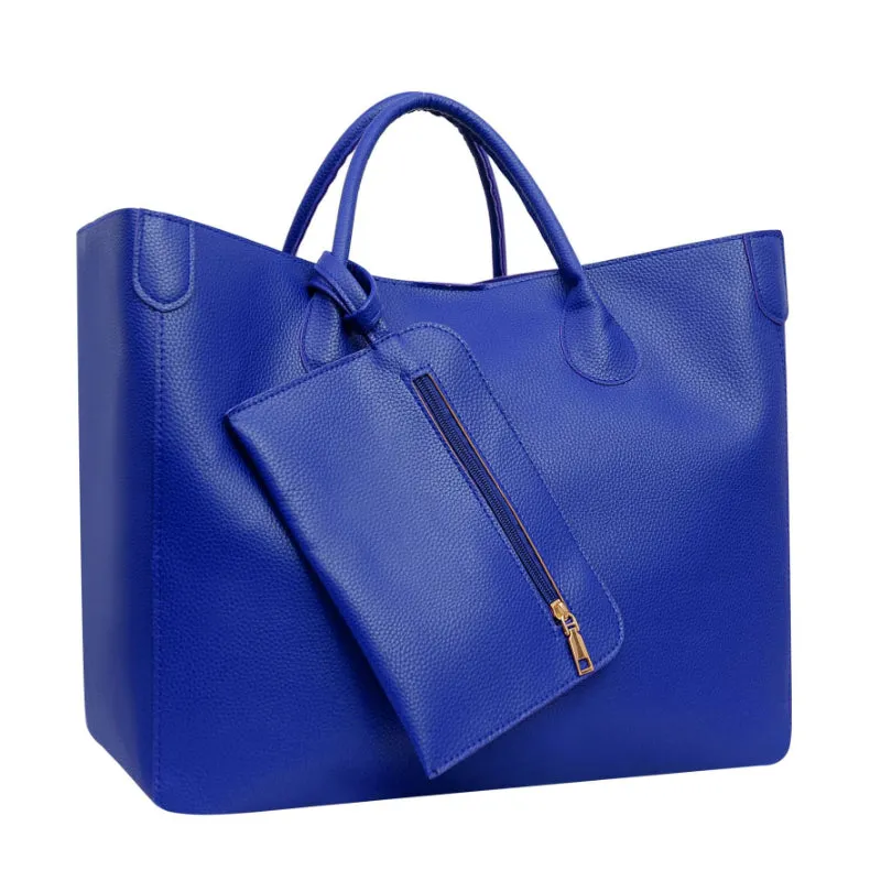 Trendy Minimalist Large Capacity Tote  Pu Bag