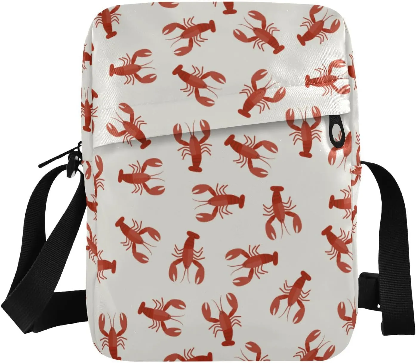 VIGTRO Small Messenger Bag Purse, Crawfish Pattern Mini Crossbody Bag with Adjustable Strap for Women Men, Small Shoulder Bag for Travel Outdoor Sports