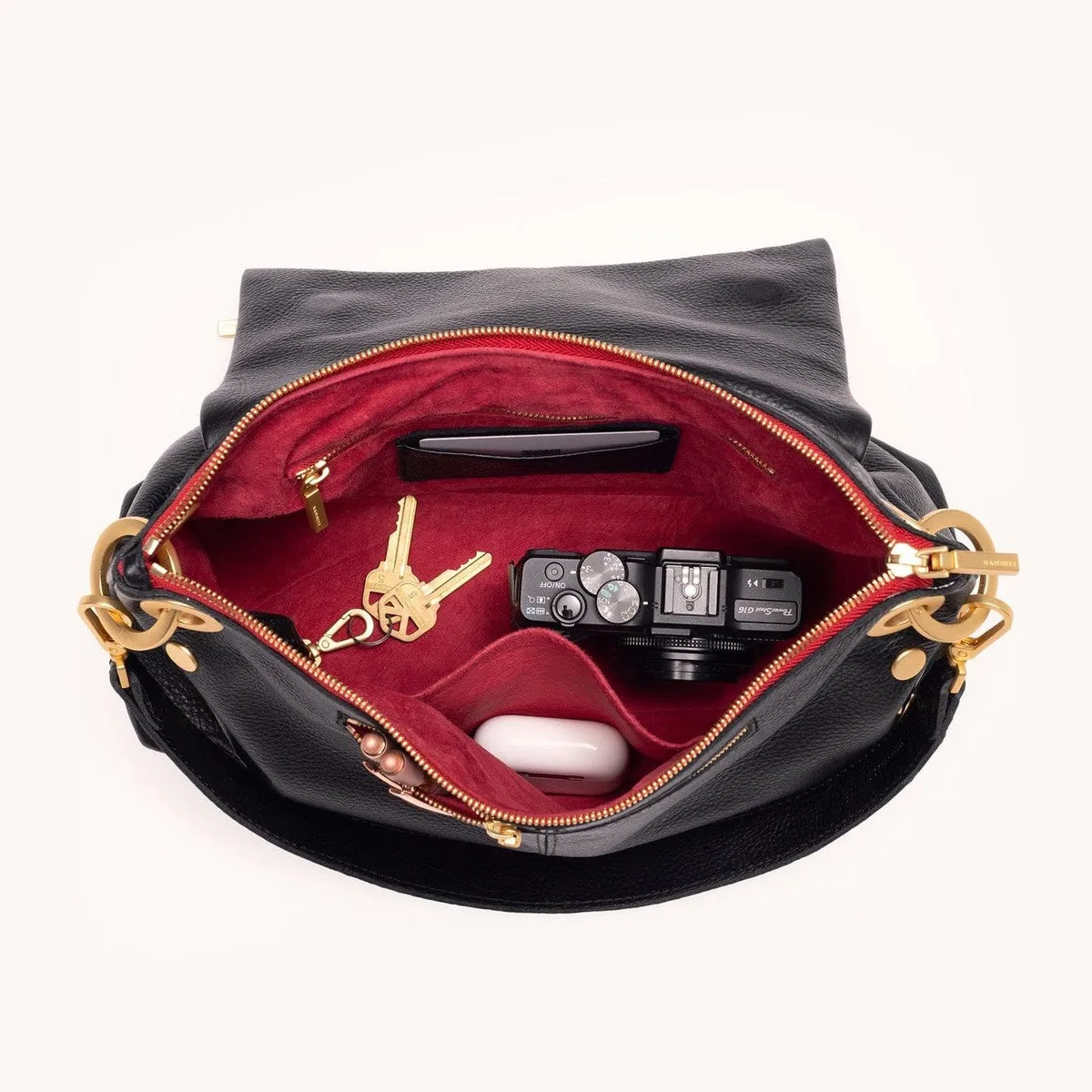 VIP GRAND - Black/Brushed Gold Red Zip