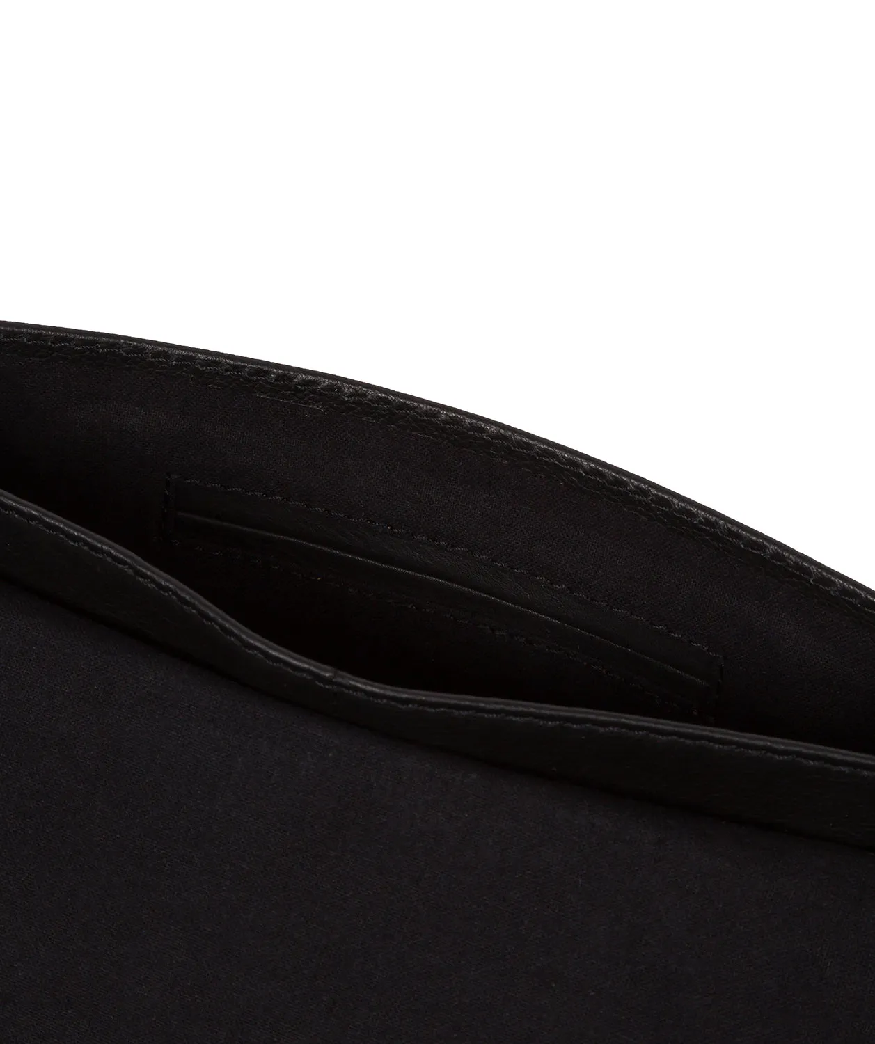 'Viviane' Black Leather Clutch Bag