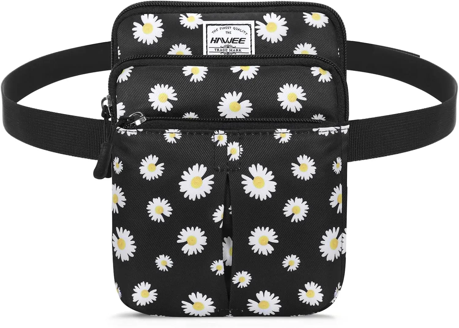 Waist Belt Bag for Women and Men Cross Body Cell Phone Purse Adjustable Shoulder Strap Travel Hip Pouch Multifunctional Fashion Fanny Packs Water Repellent, Daisy