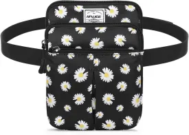 Waist Belt Bag for Women and Men Cross Body Cell Phone Purse Adjustable Shoulder Strap Travel Hip Pouch Multifunctional Fashion Fanny Packs Water Repellent, Daisy