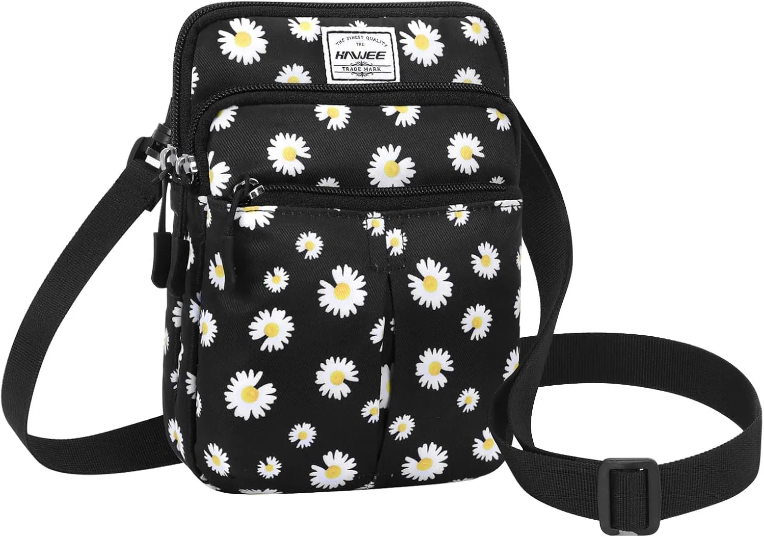 Waist Belt Bag for Women and Men Cross Body Cell Phone Purse Adjustable Shoulder Strap Travel Hip Pouch Multifunctional Fashion Fanny Packs Water Repellent, Daisy