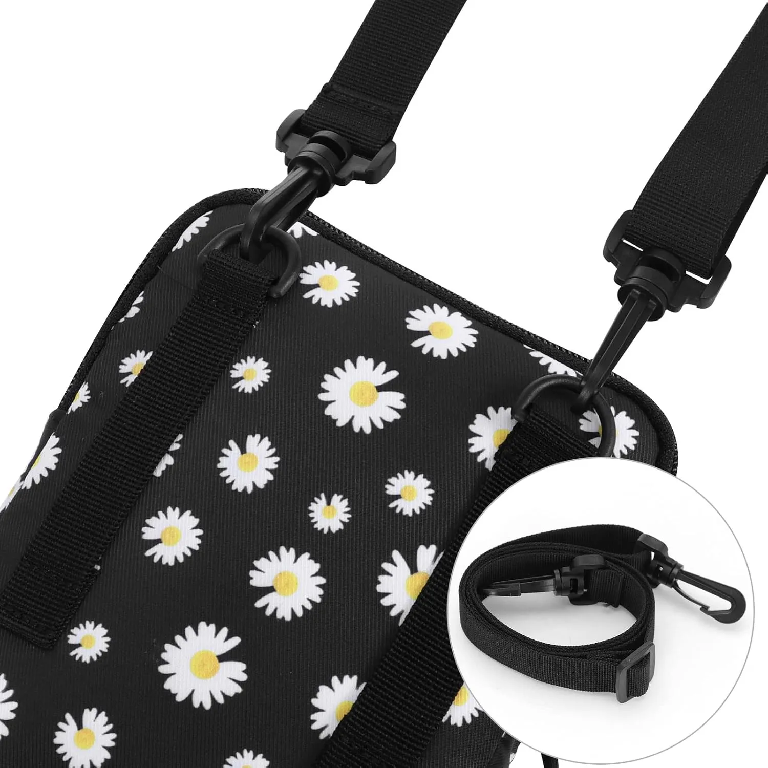 Waist Belt Bag for Women and Men Cross Body Cell Phone Purse Adjustable Shoulder Strap Travel Hip Pouch Multifunctional Fashion Fanny Packs Water Repellent, Daisy
