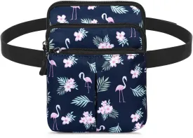 Waist Belt Bag for Women and Men Cross Body Cell Phone Purse Adjustable Shoulder Strap Travel Hip Pouch Multifunctional Fashion Fanny Packs Water Repellent, Flamingo